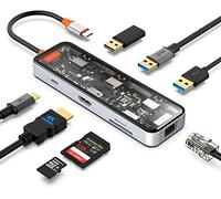 TOBSD Adaptateur Multiport Conception visuelle de la Station d'accueil multifonctionnelle USB-C Hub 10-en-1 100W PD 4k HD MI USB3.0 Hub USB C for Ordinateur Portable