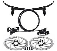TOBWOLF 1 Paire de Freins à Disque pour VTT, kit de Frein à Disque hydraulique avec rotors de 160 mm, Gauche arrière 1450 mm et Avant Droit 850 mm, étriers de Pression d'huile en Aluminium pour VTT,