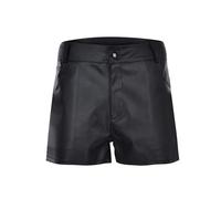 Tobysper Short en cuir synthétique pour homme - Effet mouillé - Style punk - Clubwear - Biker - Rocker - Short de moto - Sexy, Noir , L