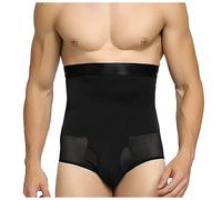 Tobysper Sous-vêtement gainant pour homme - Taille haute - Sous-vêtements fonctionnels - Slip léger et doux, Noir , XXL