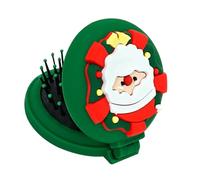 TocaFeank Brosse à cheveux de voyage, peigne de poche de Noël,Brosse à cheveux pliante de poche à motif de bonhomme de neige du Père Noël | Outil de coiffure de brosse de voyage, peigne de massage