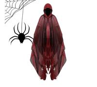 TocaFeank Cape Fantôme À Capuche D’Halloween | Costume Fantôme D’Halloween Adulte | Terrifier Halloween Cloak Faucheuses Costume Avec Maille Blanche Douce | Costumes Fantômes De Sorcière Pour Adultes