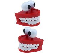 TocaFeank Jouet à remonter Dents Qui claquent | 2 pièces Jouets Noël à Dents à remonter | Blague sur Les Fausses Dents | Jouet à mâcher des Dents | Seau d'attention à, Jouets pour en Bas âge