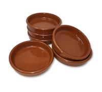 ToCi Lot de 4 bols à tapas marron - 230 ml - Coupelles à dessert en argile méditerranéenne - Diamètre : 15 cm - Argile traditionnelle d'Espagne