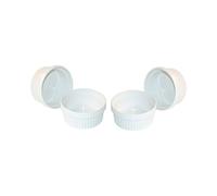 ToCi Lot de 6 moules à soufflé Ø 11 cm - Crème/Brulee - Moules en céramique résistant au four - 260 ml - Bols à dessert pour soupe au chocolat Ragout Fin