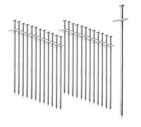 ToCi Piquets pour sol rocheux en acier galvanisé de 23 cm | Piquets de tente, sardines pour tente, piquets rocheux pour sols durs et pierreux | Lot de 24 piquets