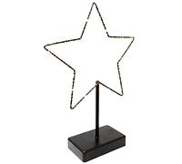 ToCi Présentoir décoratif étoile avec éclairage LED - Décoration Noel - En métal avec 30 LED - 24 x 5 x 34 cm
