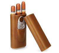 TOCIR Boîte à 3 cigares humidor en cèdre d’importation avec Coupe Cigare en Acier Inoxydable ，Groomsmen Gift, Birthday Gift, Father's Day Gift, Birthday Gift