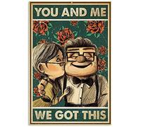 TOCMANE Plaque en métal avec inscription « Carl and Ellie You and Me We Got This » - Décoration murale pour bar, pub, famille, café, caverne - pour les amis et la famille - 20,3 x 30,5 cm