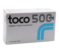 Toco 500mg Acétate D'alpha-Tocophérol 30 Capsules