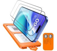 TOCOL 2 Pièces Verre Trempé pour iPhone 16 avec Protection Objectif, Dépoussiérage Automatique, Sans Bulles, 9H Couverture Complète Protection, Coques de Téléphone Compatibles, Transparent