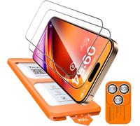 TOCOL 2 Pièces Verre Trempé pour iPhone 16 Pro avec Protection Objectif, Dépoussiérage Automatique, Sans Bulles, 9H Couverture Complète Protection, Coques de Téléphone Compatibles, Transparent