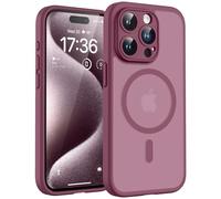 TOCOL Coque pour iPhone 15 Pro, Compatible avec MagSafe, Prune | Anneau Magnétique Intégré, Protection de l'objectif Améliorée, Résistant aux Rayures, Case Dos Mat Translucide Fine Antichoc