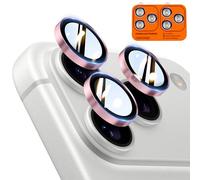 TOCOL Lot de 2 protections d'objectif d'appareil photo pour iPhone 17 Pro Max/iPhone 17 Pro, protections individuelles en verre trempé, anti-rayures, installation facile, mode prise de vue nocturne