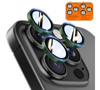 TOCOL Protection Camera pour iPhone 16 Pro Max, iPhone 16 Pro, Résistant aux Rayures, Antichoc, Anti-Buée, Installation Facile, Verre Trempé HD Protections d'Objectif, Vert Alpin