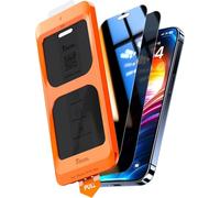 TOCOL Verre Trempé Anti Espion pour iPhone 15, Véritable Anti-Espion à 25°, Dépoussiérage Automatique, Sans Bulles, Dureté 9H, Coques de Téléphone Compatibles, 2 Pièces