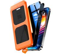 TOCOL Verre Trempé Anti Espion pour iPhone 16, Véritable Anti-Espion à 25°, Dépoussiérage Automatique, Sans Bulles, Dureté 9H, Coques de Téléphone Compatibles, 2 Pièces