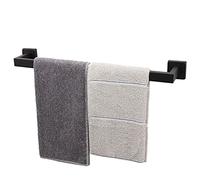 TocTen Lot de 20 Porte-Serviettes de Bain - Fond carré épais en Acier Inoxydable SUS304 pour Salle de Bain, Accessoires de Salle de Bain, Porte-Serviettes, Montage Mural Robuste, Noir