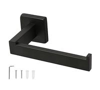 TocTen Porte-papier toilette - Support mural carré pour rouleau de papier toilette - En acier inoxydable SUS 304 épais - Convient pour salle de bain, cuisine, bureau - Noir - 6,5 cm