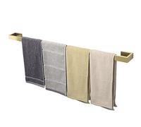 TocTen Porte-serviettes de bain - Base carrée épaisse en acier inoxydable SUS304 pour salle de bain, barre de salle de bain, porte-serviettes mural robuste (or brossé, 91,4 cm)
