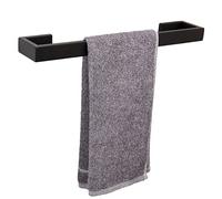 TocTen Porteserviettes de Bain - Base carrée épaisse en Acier Inoxydable SUS304 pour Salle de Bain, Barre de Salle de Bain, Accessoires de Barre porteserviette Robuste, Fixation Murale (Noir Mat,