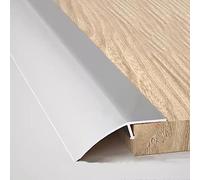 TOCTUS Rampe De Seuil en Aluminium pour Porte/Tapis/carrelage/Sol Irrégulier/Bois À Carrelage Bande Transition De Sol en Vinyle, Barre De Seuil De Porte Noir, 52 Mm De Large (Color : Silver*1pc)