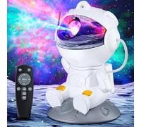 TOCVEOE Astronaute Projecteur Galaxy Projecteur Ciel Etoile Veilleuse avec 8 Nébuleuse 2 Étoile Télécommande Rotation à 360° Vitesse de Luminosité Réglable pour Chambre Plafond Enfants Adultes