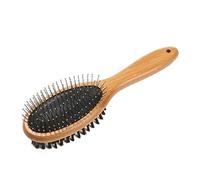 TOCYORIC KylePet Dog Brush, Double Sided Pet Slicker Brush with Bamboo Handle for Dogs and Cats Long Hair Pets Grooming Comb for Removing Shedding, Tangles and Dead Undercoat