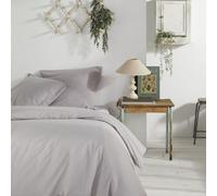 TODAY Charme Parure de lit 2 personnes en coton gris clair/constance - 1 housse de couette 240 x 260 cm + 2 taies d'oreiller 63 x 63 cm