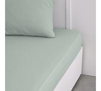 TODAY Essential - Drap Housse 160X200 cm 2 Personnes 100% Coton Uni, Celadon
