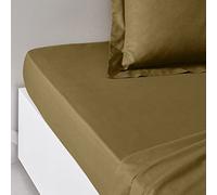 TODAY Essential - Drap Housse 90X190 cm 1 Personne 100% Coton Uni, Bronze