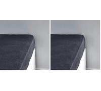 TODAY Essential - Drap Housse 90X190 cm 1 Personne Jersey 100% Coton Uni, Fusain (Lot de 2)