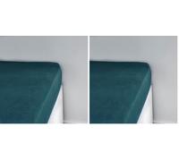 Today Essential - Drap Housse 90X190 cm 1 Personne Jersey 100% Coton Uni, Paon (Lot de 2)