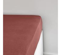 Today Essential - Drap Housse 90X190 cm 1 Personne Jersey 100% Coton Uni, Terracotta