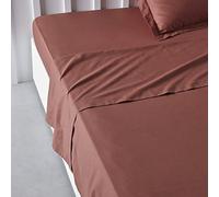 Today Essential - Drap Plat 2 Personnes 240X300 cm Coton Uni Rouge, Reine