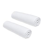 TODAY Essential - Lot de 2 draps Housses 160x200 cm 2 Personnes 100% Coton Craie