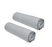 Today Draps-housses Essential Lot de 2 160 x 200 cm 2 personnes 100% coton Acier