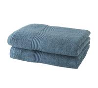 TODAY Essential Lot de 2 serviettes de bain en coton paon - 50 x 90 cm