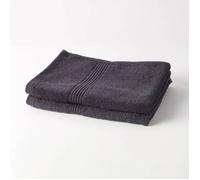 Essential - Lot de 2 serviettes de toilette 50x90 cm 100% Coton coloris fusain
