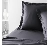 Today Essential - Lot de 2 Taies d'oreillers 63X63 cm 100% Coton Uni, Fusain