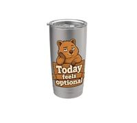 Today Feels Optional Quokka Humour Gobelet isotherme en acier inoxydable double paroi