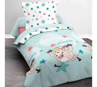 Today Happy Monster Dream - Parure HC1 : Housse de Couette 140x200 + 1 Taie d’Oreiller 100% Coton