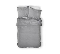 Today HC3 Stockholm Kris Quartz Parure de Lit 2 Personnes/Housse de Couette et 2 Taies d'oreiller, Coton, Gris, 220x240 cm