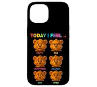 Today I Feel Cool Teddy Bear Face Moods Illustration Graphic Coque pour iPhone 15