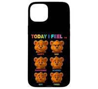Today I Feel Cool Teddy Bear Face Moods Illustration Graphic Coque pour iPhone 15 Plus