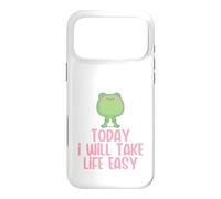 Today I Will Take Life Easy Cute Kawaii Frog Inspiration Coque pour iPhone 17 Pro Max