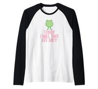 Today I Will Take Life Easy Cute Kawaii Frog Inspiration Manche Raglan