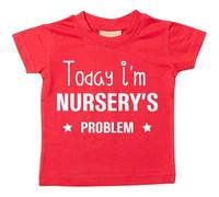 Today I'm De la pépinière Problème T-shirt Bébé Tout-petit Enfants disponible en tailles 0-6 Mois pour 14-15 Ans Diverses Couleurs Disponibles - Rouge, 9-11 Years