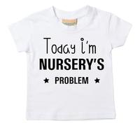 Today I'm De la pépinière Problème T-shirt Bébé Tout-petit Enfants disponible en tailles 0-6 Mois pour 14-15 Ans Diverses Couleurs Disponibles - Blanc, 24-36 Months