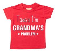 Today I'm Grandma's Problème T-shirt Bébé Tout-petit Enfants disponible en tailles 0-6 Mois pour 14-15 Ans Diverses Couleurs Disponibles - Rouge, 0-6 Months